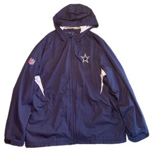 XL Reebok NFL Dallas Cowboys Hooded Zipper Jacket With Velcro Pockets